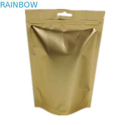 Plásticos Resealable levantam-se a folha de alumínio do ouro dos sacos da embalagem do café do malote