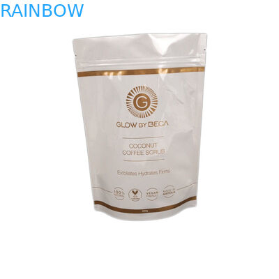 O corpo lustroso branco do revestimento esfrega 150 mícrons levanta-se o malote do zíper