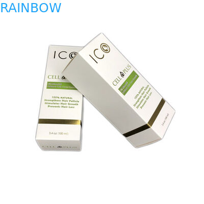 Empacotamento de carimbo quente cosmético da caixa de papel do cartão branco