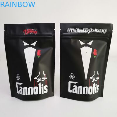 A cookie CBD 3x4 da erva daninha da folha de alumínio levanta-se o saco do zíper