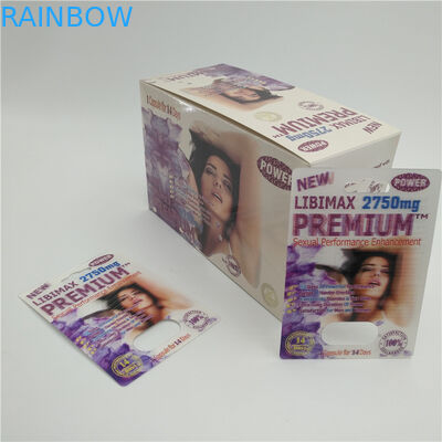 Embalagem plástica impressa costume do cartão da bolha dos comprimidos do rinoceronte