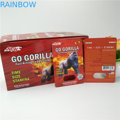 empacotamento masculino do cartão da bolha do cartão dos comprimidos 3D do rinoceronte do tampão de 12mm