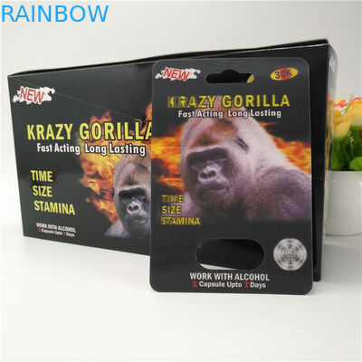 empacotamento masculino do cartão da bolha do cartão dos comprimidos 3D do rinoceronte do tampão de 12mm