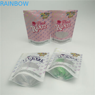 Saco de empacotamento erval da prova do cheiro o saco Ziplock com a janela para a embalagem gomosa fria do cânhamo CBD