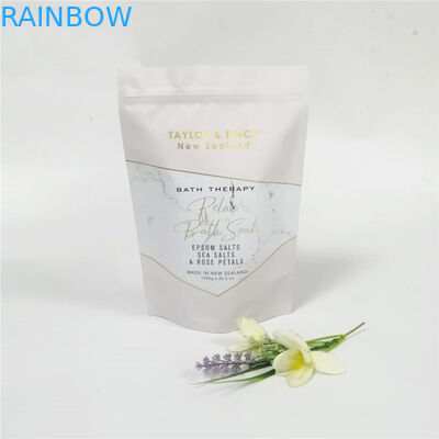 o saco do skincare/folha de empacotamento do holograma levanta-se o sal de banho que empacota com janela