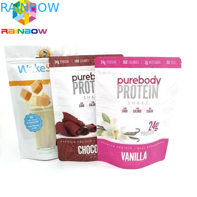 O suporte reusável acima do malote com tipo liso de empacotamento do malote do zíper do armazenamento ziplock do alimento imprimiu sacos