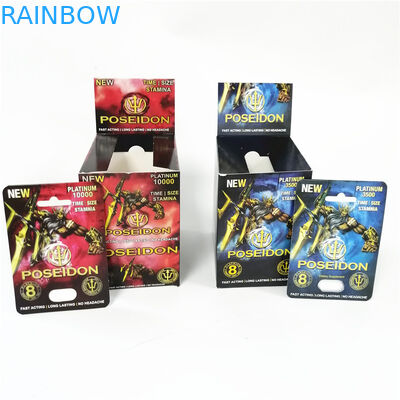 Indique a caixa de cartão sexual de Poseidon do desempenho dos realçadores masculinos feitos sob encomenda dos cartões de papel imprimindo