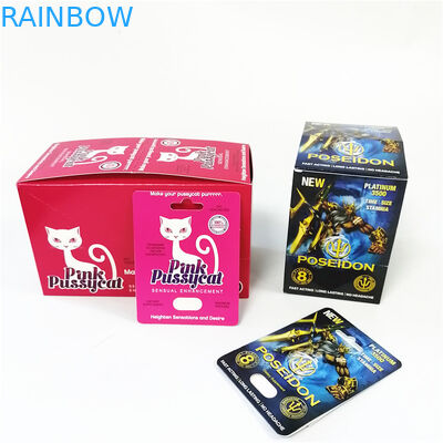 Cartão cor-de-rosa da caixa de papel do gatinho que grava cartões de empacotamento de carimbo quentes das caixas de exposição da bolha sensual do realce