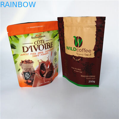 Levante-se sacos de café de empacotamento da terra da prova do mositure do malote da folha do reforço com válvula