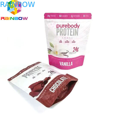 Os sacos de empacotamento ziplock impressos feitos sob encomenda de Doypack para o pó levantam-se o saco do armazenamento do alimento da folha de alumínio