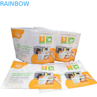 Do vapor livre do cuidado do bebê de BPA sacos reusáveis limpos do esterilizador da micro-ondas com parte superior Ziplock