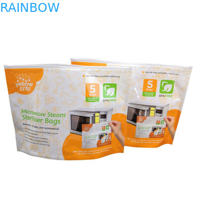 Do vapor livre do cuidado do bebê de BPA sacos reusáveis limpos do esterilizador da micro-ondas com parte superior Ziplock