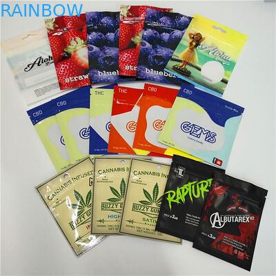 Malote claro da prova do odor de Front Resealable Mylar Bags Ziplock para o armazenamento secado dos petiscos de Gummies das vitaminas do alimento das flores