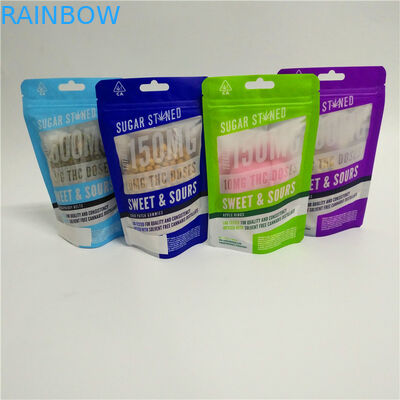 A prova plástica do cheiro da criança do produto comestível da soldadura térmica está acima do empacotamento gomoso comestível do fechamento do fecho de correr do malote