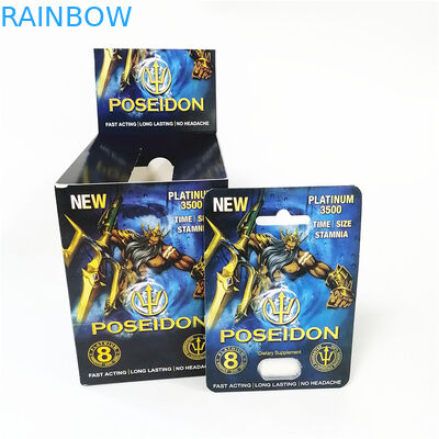 os cartões de papel imprimindo feitos sob encomenda rasgam a linha caixa do entalhe de cartão vermelha azul de Poseidon das caixas com bolha