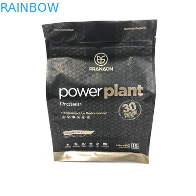 Sacos de empacotamento do pó da proteína da parte inferior lisa 500g 1kg VMPET CMYK