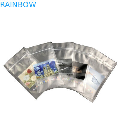 Bilaterais selados dobram o saco de plástico claro reciclável de empacotamento do saco da decoração feita sob encomenda por atacado inferior do malote