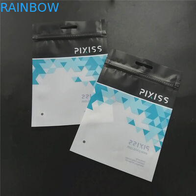 O empacotamento impresso feito sob encomenda dos sacos de plástico pretos com o zíper para a roupa compõe a ferramenta etc.