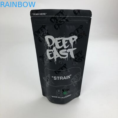 Matt Black Aluminum Foil impresso feito sob encomenda 250g 1kg 12oz com Ziplock está acima do malote com o saco claro da janela