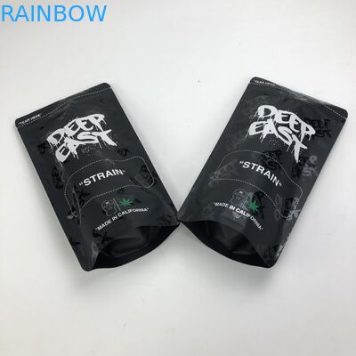 Matt Black Aluminum Foil impresso feito sob encomenda 250g 1kg 12oz com Ziplock está acima do malote com o saco claro da janela