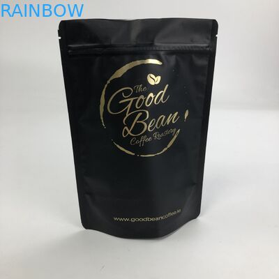 Matt Black Aluminum Foil impresso feito sob encomenda 250g 1kg com malote Ziplock levanta-se o café Bean Bag Packaging