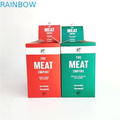 A impressão deslocada rasga fora a caixa de papel para a carne seca da carne