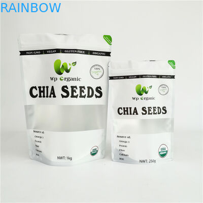 Digitas que imprimem o malote Ziplock do chá Resealable do produto comestível de Chia Seeds Tea Packaging Bag com janela clara
