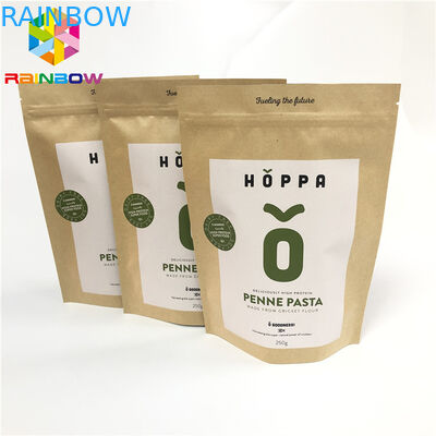 O Ziplock do papel de embalagem CMYK VMPET de Brown levanta-se o malote