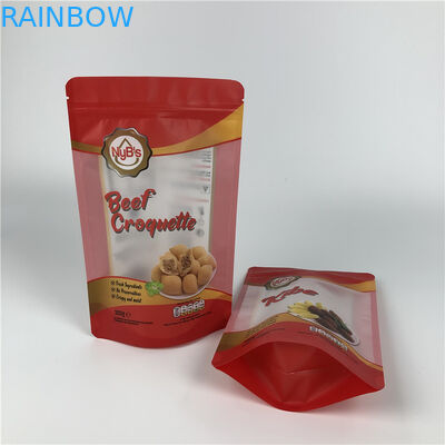 O empacotamento espasmódico da carne do mini petisco digital da cookie da impressão da quantidade levanta-se o saco do zíper com janela clara