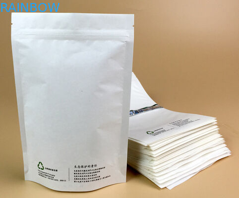 Saco lateral inferior de Mylar do malote do papel de embalagem do chá do café do reforço do quadrado biodegradável do produto comestível com Tin Tie For Popcorn Packa