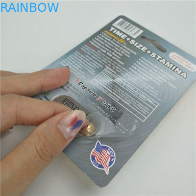 Cartão de terminação lustroso da embalagem 3D do rinoceronte 7 9x12cm do realce