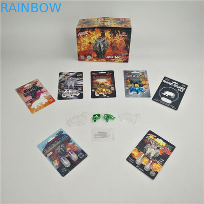 Cartão de terminação lustroso da embalagem 3D do rinoceronte 7 9x12cm do realce