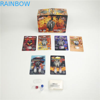 Cartão de terminação lustroso da embalagem 3D do rinoceronte 7 9x12cm do realce