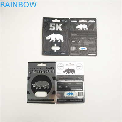 Cartões de papel de superfície lustrosos da bolha da cápsula do rinoceronte de 9x12cm