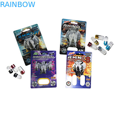 Garrafas de comprimido plásticas coloridas do tampão do metal para o rinoceronte de FX 9000 7 garrafas de comprimido plásticas claras da bala da cápsula dos GANHOS