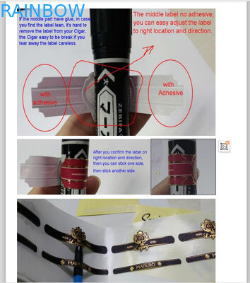 Etiquetas da luva do psiquiatra do carimbo de ouro da cor 70mic de CMYK