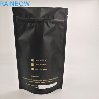 Levante-se o café de empacotamento Bean Packaging Bags With Valve do saco do café do fechamento do fecho de correr de Matt Black Laminated Aluminum Foil