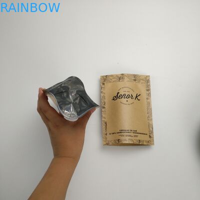 suporte de 250g 500g acima dos malotes de empacotamento amigáveis do café instantâneo de papel de embalagem Eco do preto do fechamento do fecho de correr com logotipo personalizado