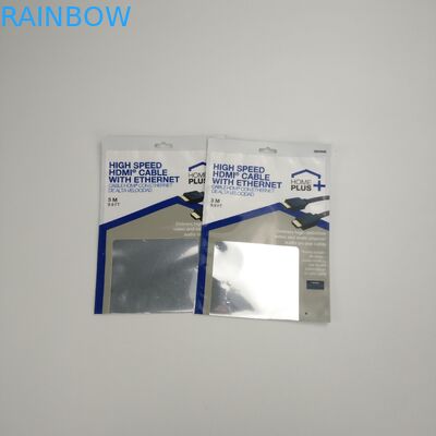 O empacotamento selado lateral personalizado do cabo de três USB ensaca os malotes plásticos que empacotam fones de ouvido sem fio com zíper