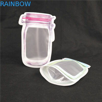 Logo Food Grade Juice Milk imprimindo dado forma especial Jelly Liquid Stand acima dos saquinhos da forma da garrafa