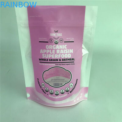 O suporte lustroso da superfície acima dos sacos de empacotamento personalizou sacos com a janela para o empacotamento de alimento