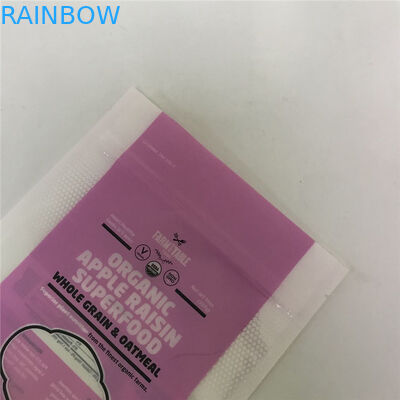 O suporte lustroso da superfície acima dos sacos de empacotamento personalizou sacos com a janela para o empacotamento de alimento