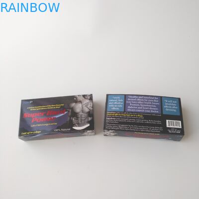 O costume imprimiu a caixa de empacotamento do comprimido branco dos cuidados médicos do papel do cartão