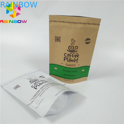 Levante-se sacos de papel com o malote feito sob encomenda de Logo Resealable Brown Kraft Paper que empacota para feijões de café