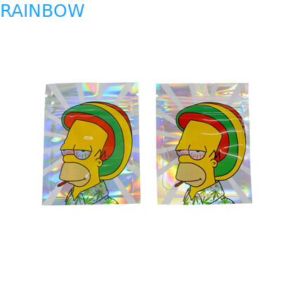 O saco holográfico para CBD remove ervas daninhas do saco gomoso de Herb Flower Dry Tobacco Retail do sabor do saco do zíper de Mylar do urso dos doces