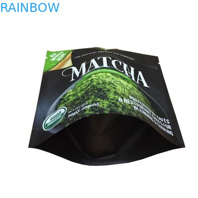 O ZipLock imprimindo feito sob encomenda ensaca sacos da embalagem do pó do chá verde de Matcha do malote do suporte da folha de alumínio acima