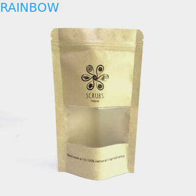 Sacos de papel aceitados feitos sob encomenda de Kraft do fechamento do fecho de correr com carimbo quente