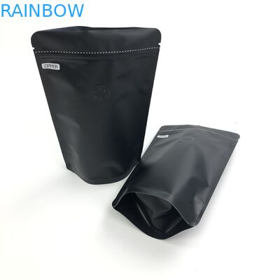 Levantar-se feito sob encomenda de Logo Size Resealable Aluminum Foil do preto 250G do OEM com as válvulas de desgaseificação para o café Bean Packaging Pouch