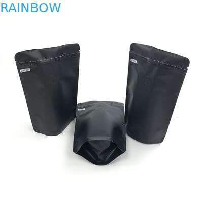 Levantar-se feito sob encomenda de Logo Size Resealable Aluminum Foil do preto 250G do OEM com as válvulas de desgaseificação para o café Bean Packaging Pouch