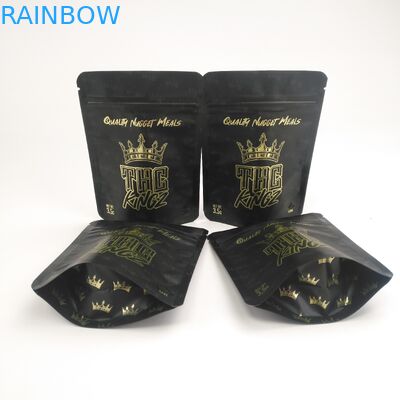 Saco erval imprimindo feito sob encomenda de Mylar da embalagem de Kartom do óleo de Matte Childproof Gold Foil CBD do malote de 3.5g Cannabies